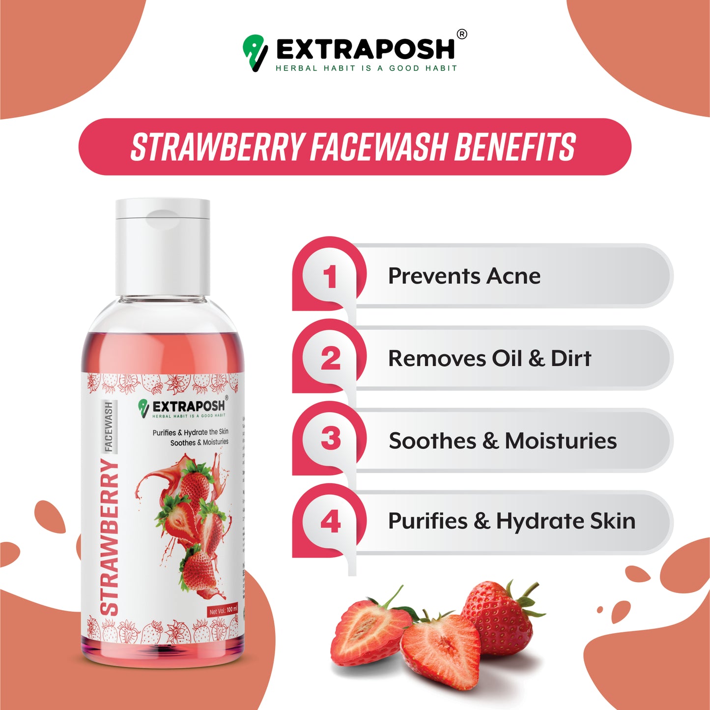 Fruity Skin Care - Strawberry Face Wash - Get Glowing Skin Naturally