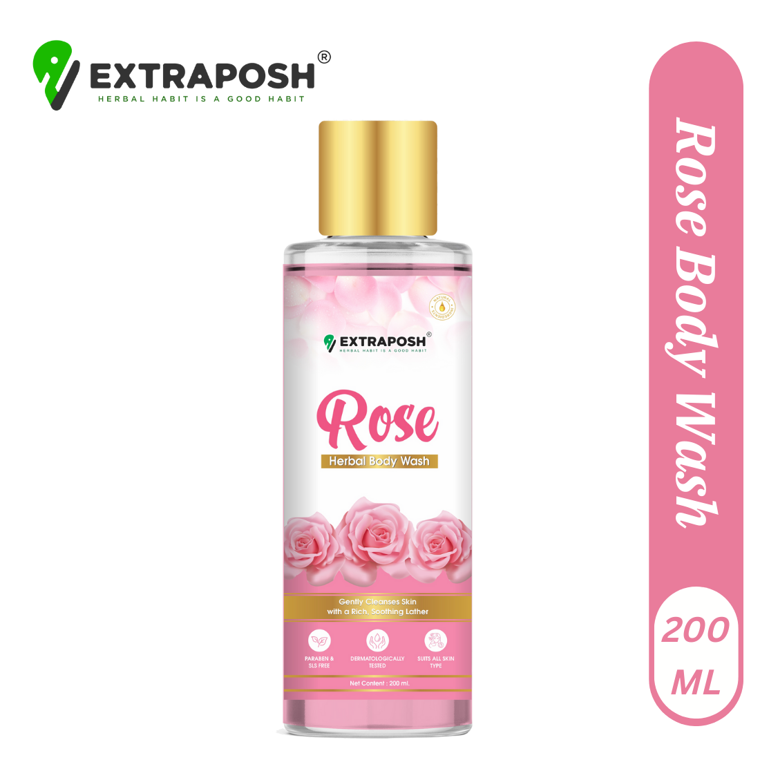 SKIN MOISTURISING AND GLOWING ROSE BODY WASH