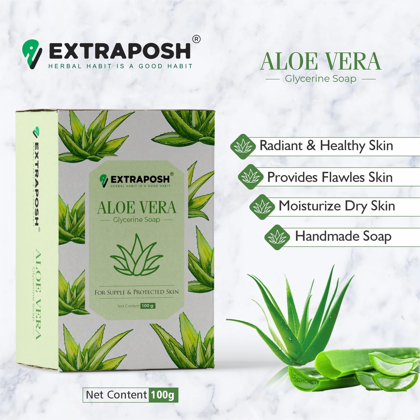 SKIN WHITENING NATURAL AND HERBAL ALOE VERA SOAP