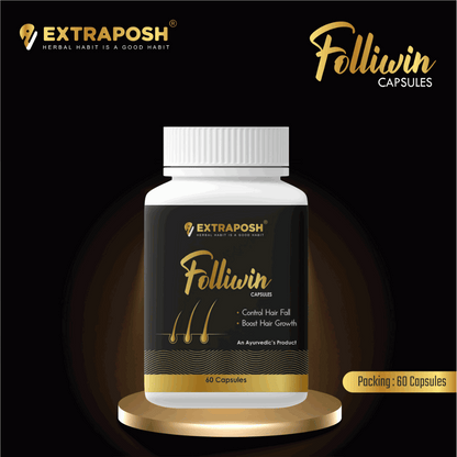 Folliwin hair capsules usefull in hair growth and premature greying pack of 60 Ayurvedic capsules