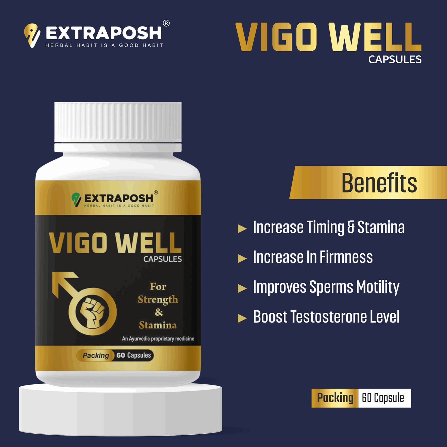 Helps By Nature to Increase your Mania and Lift Up Your Confidence with Extraposh Vigo Well Capsules