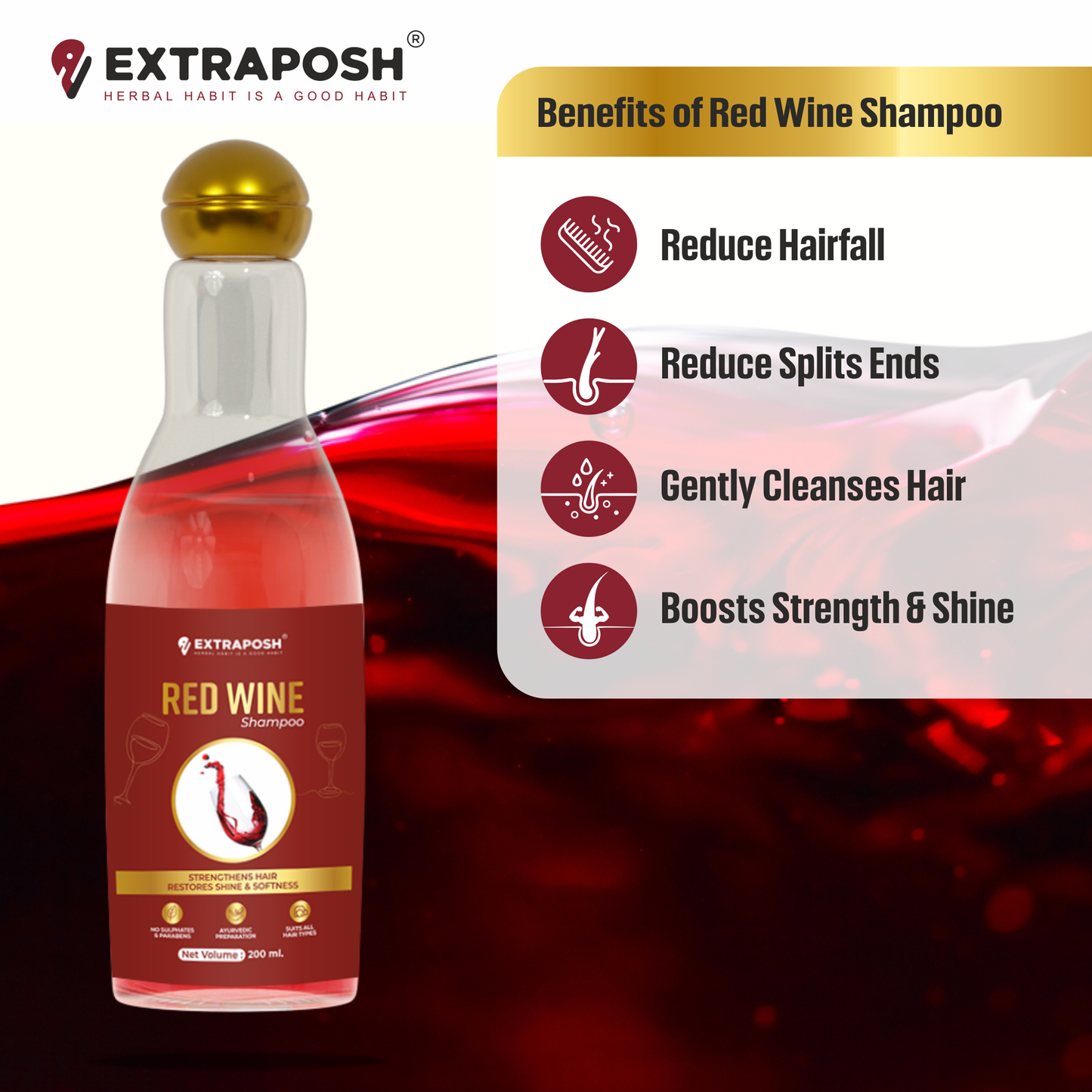 EXTRAPOSH RED WINE SHAMPOO